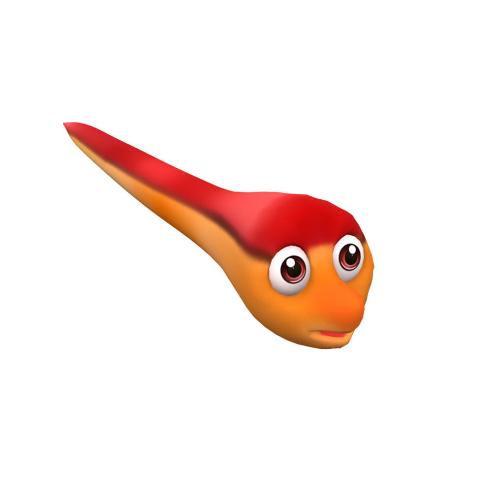 Swamp Eel Fish Cartoon Animated Low-poly 3D model_2