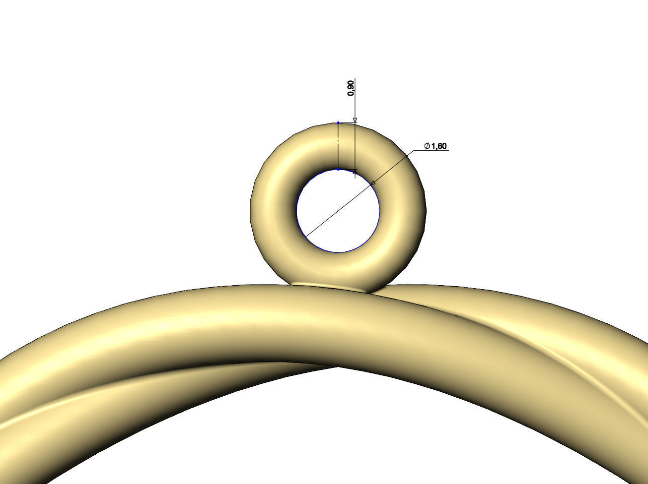 Twisted wire hoop pendant and charm 3D print model_6