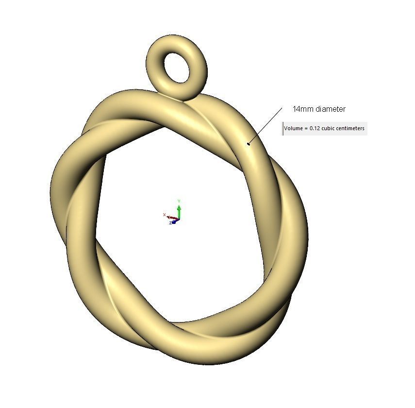 Twisted wire hoop pendant and charm 3D print model_11