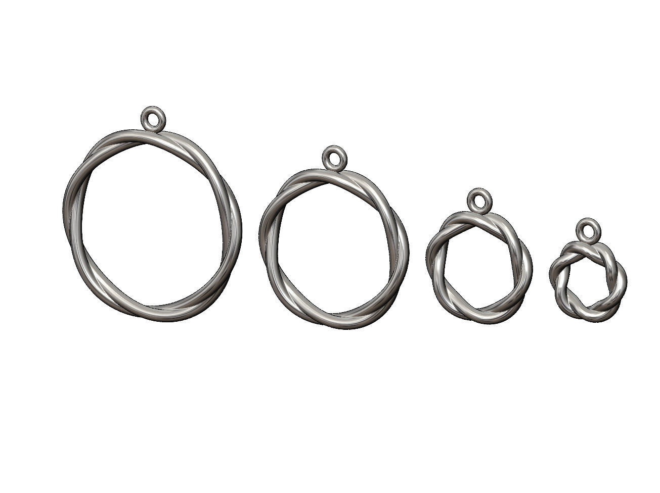 Twisted wire hoop pendant and charm 3D print model_9