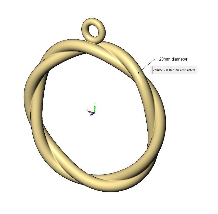 Twisted wire hoop pendant and charm 3D print model_12