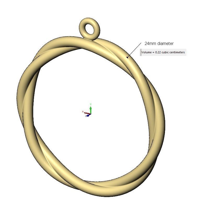 Twisted wire hoop pendant and charm 3D print model_13