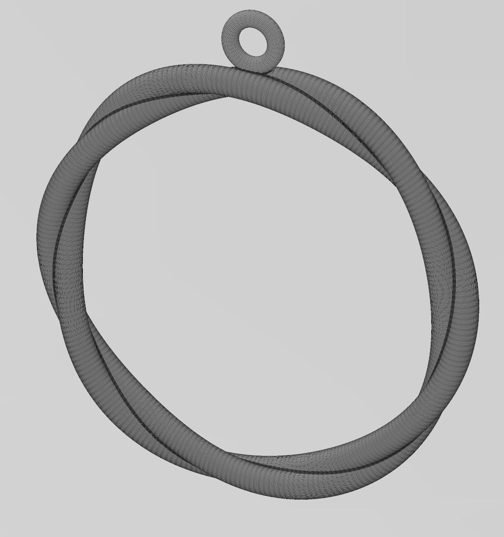 Twisted wire hoop pendant and charm 3D print model_16