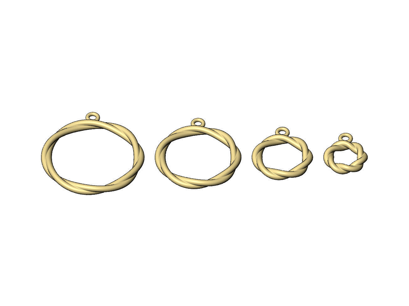 Twisted wire hoop pendant and charm 3D print model_7