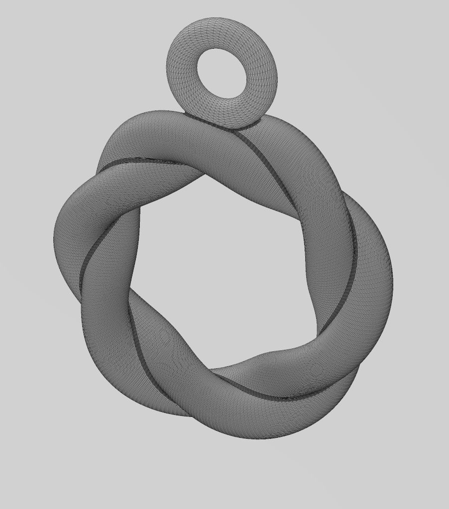 Twisted wire hoop pendant and charm 3D print model_15