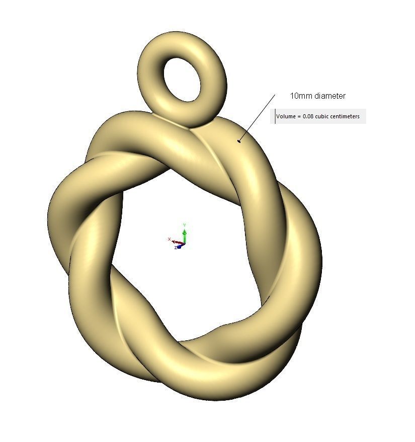 Twisted wire hoop pendant and charm 3D print model_10