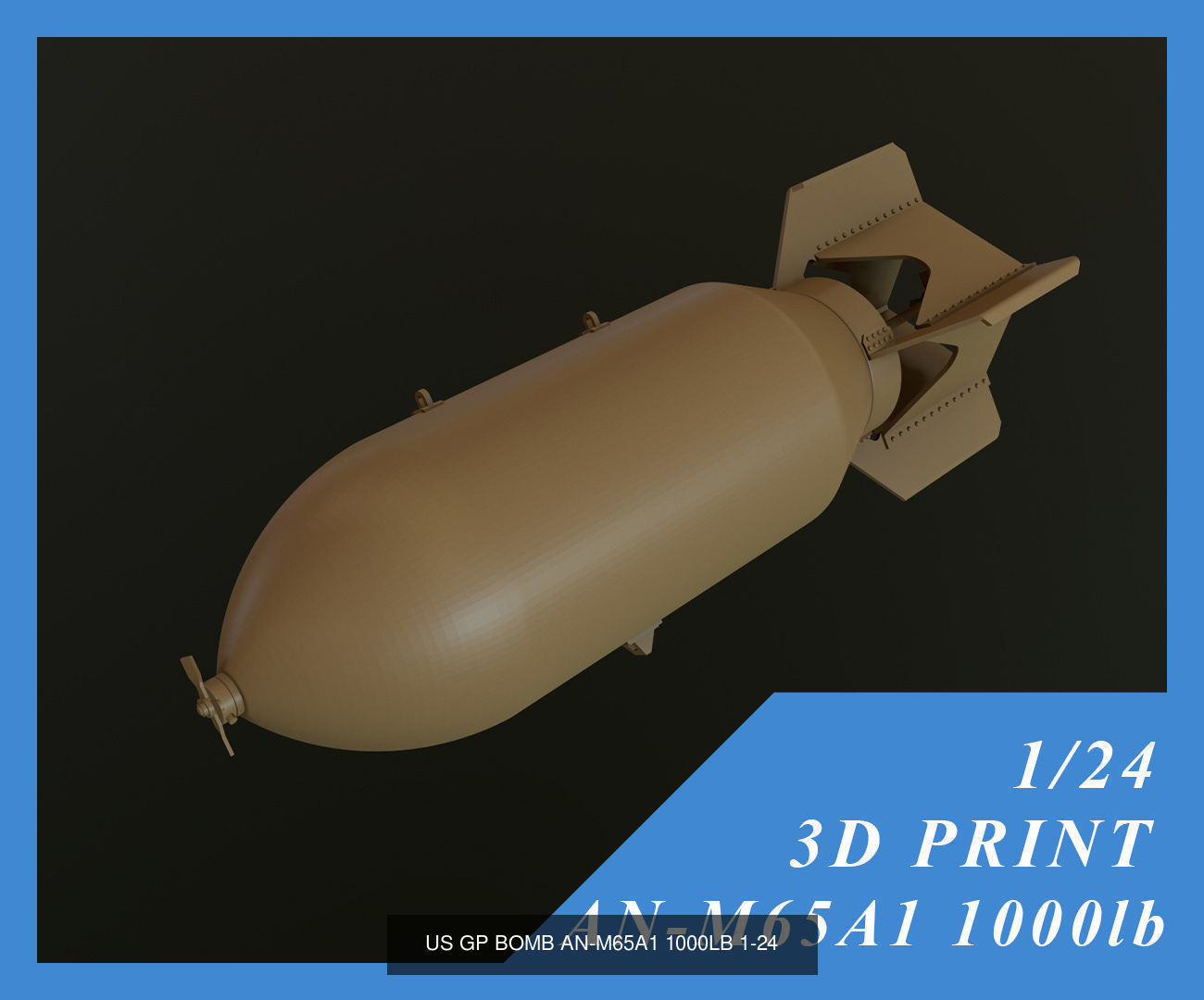 US GP BOMB WW2 100LB 500LB 1000LB 1-24 3D Model Collection_5