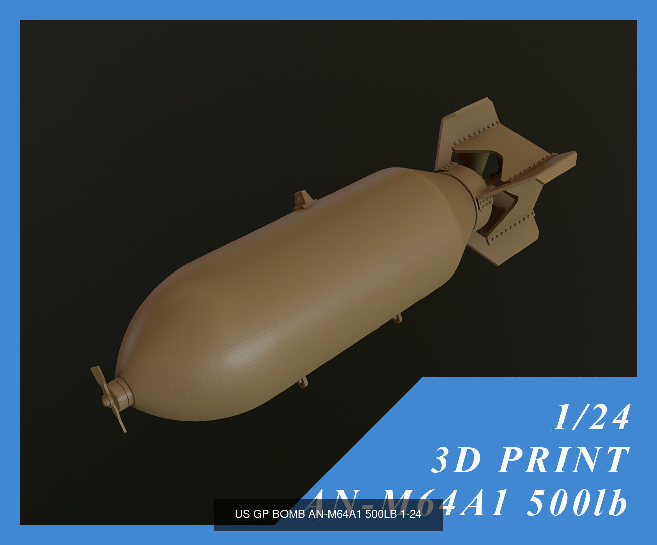 US GP BOMB WW2 100LB 500LB 1000LB 1-24 3D Model Collection_4