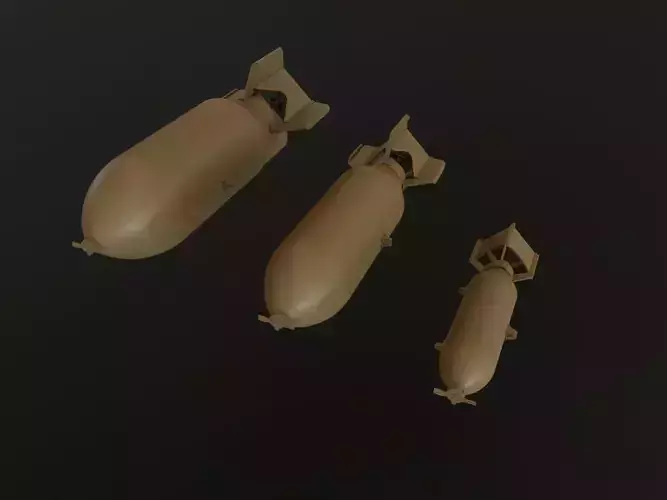 US GP BOMB WW2 100LB 500LB 1000LB 1-24 3D Model Collection
