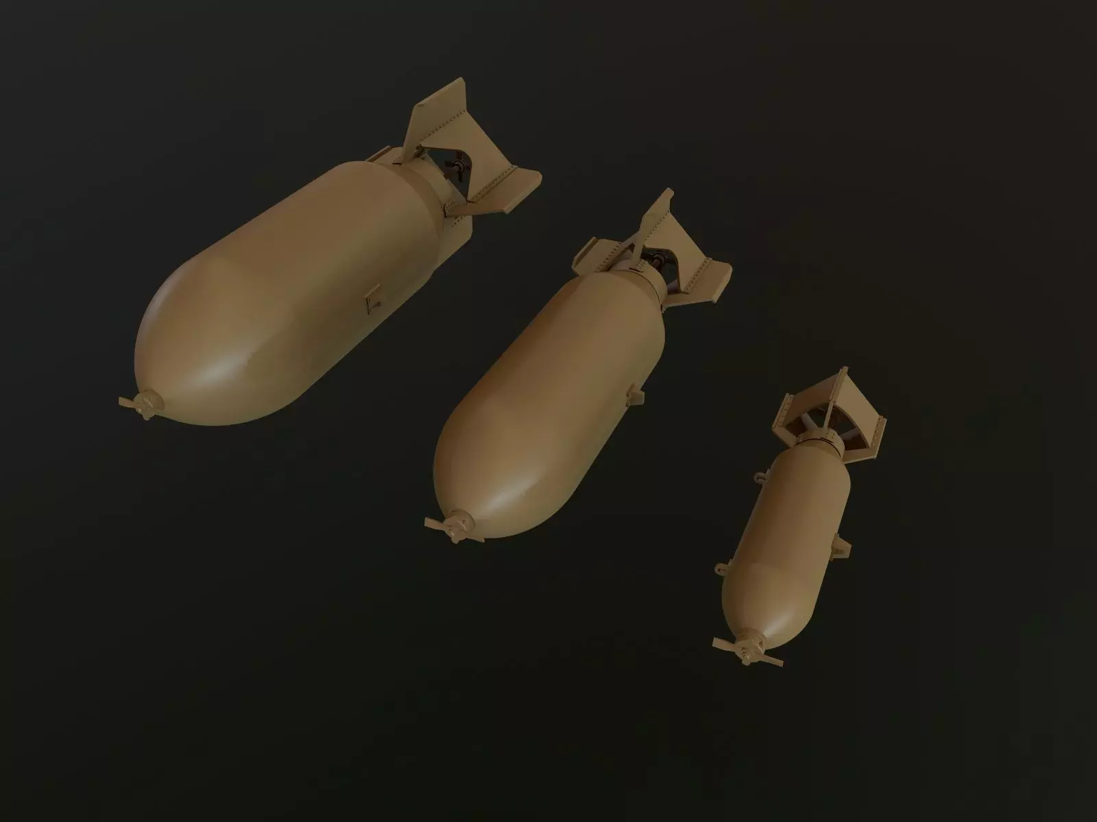 US GP BOMB WW2 100LB 500LB 1000LB 1-24 3D Model Collection_0