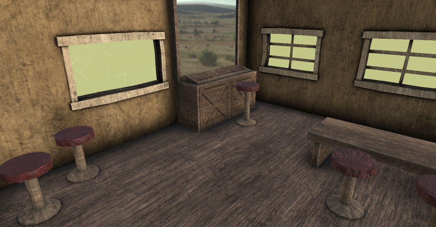 Western Barber Shop - Wild West - Building Backdrop Full Perm Low-poly 3D model_6