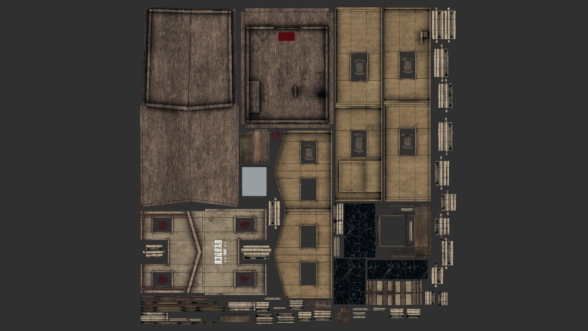 Western Barber Shop - Wild West - Building Backdrop Full Perm Low-poly 3D model_10