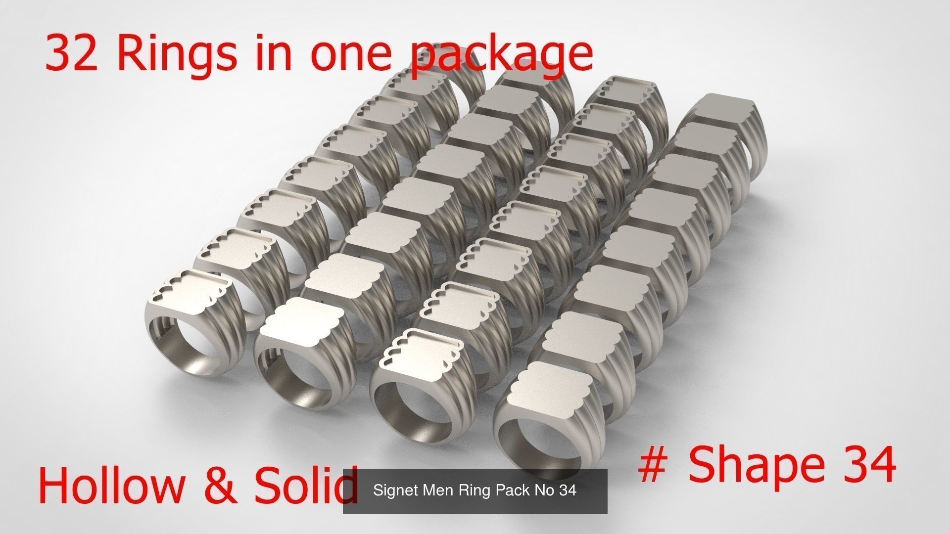 Giant Men Signet Ring Collection 1572 Rings In The Package _77