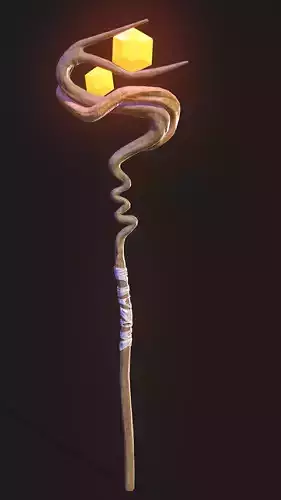 Magical Staff 1 Low-poly 3D model