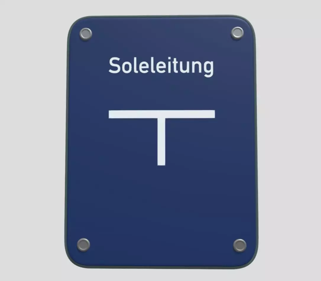 Soleleitung Ver- und Entsorgungs Hinweisschild 3D model_0