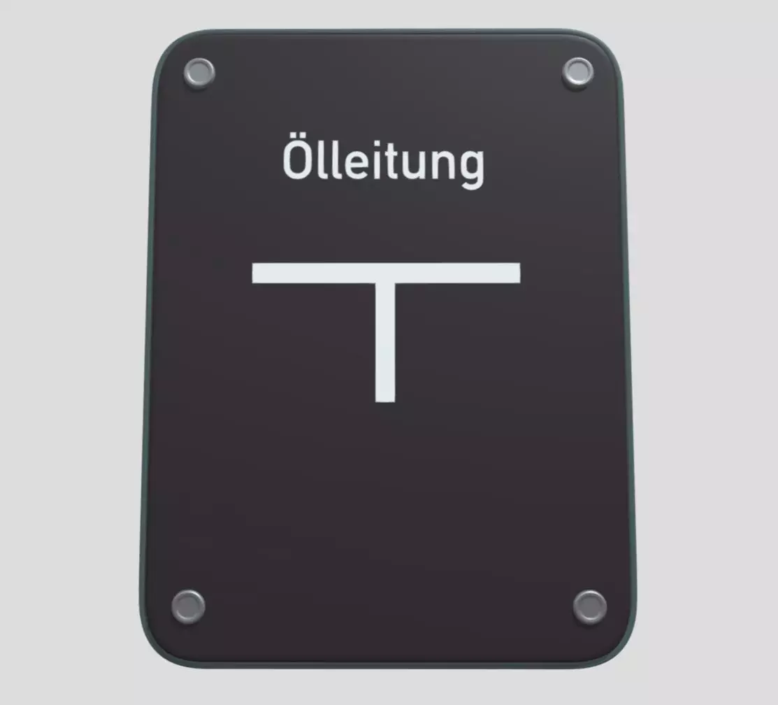 Oelleitung Ver- und Entsorgungs Hinweisschild 3D model_0