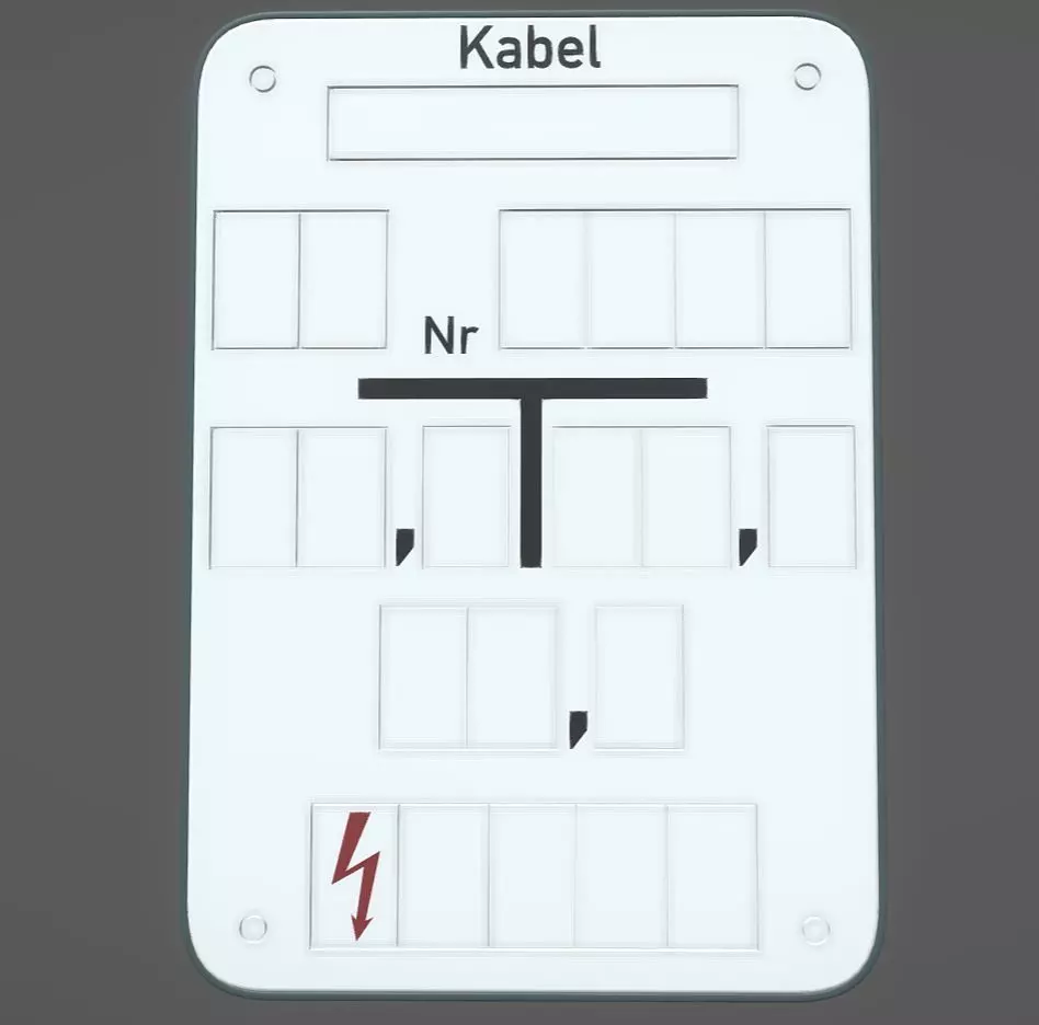 Kabel Ver- und Entsorgungs Hinweisschild 3D model_0