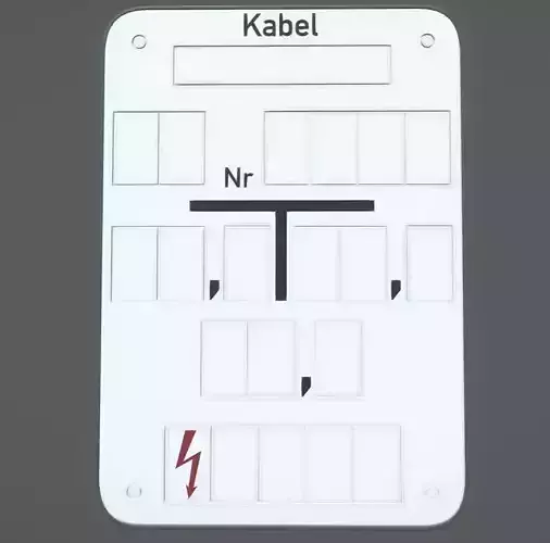 Kabel Ver- und Entsorgungs Hinweisschild 3D model