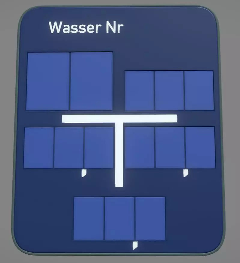 Wasser Ver- und Entsorgungs Hinweisschild 3D model_0