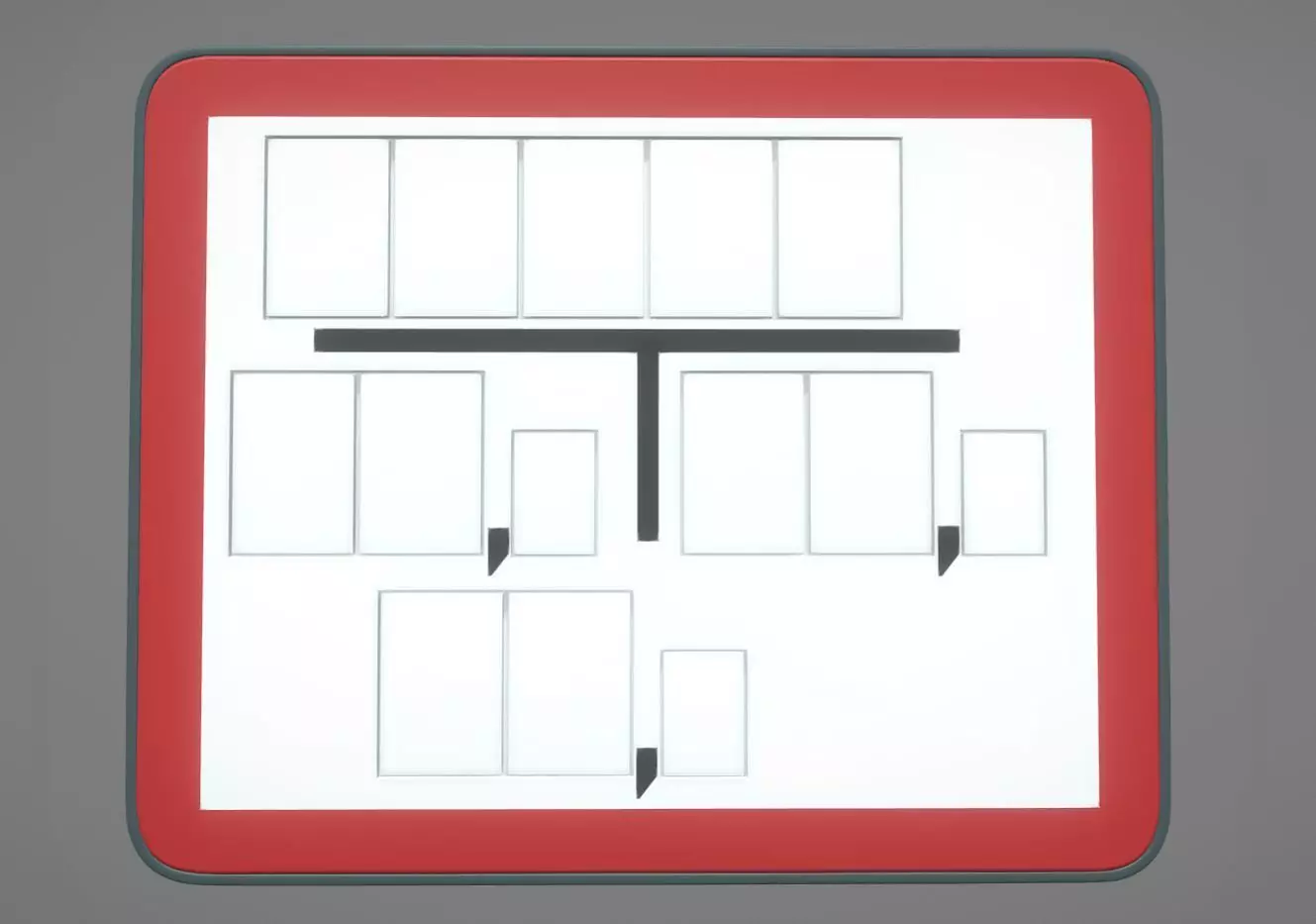 Hydrant Rot Ver- und Entsorgungs Hinweisschild 3D model_0