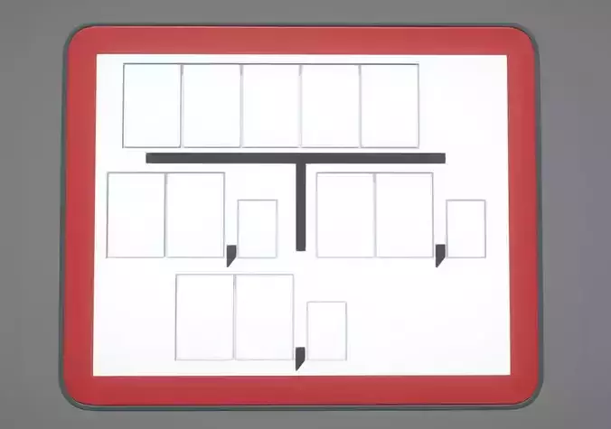 Hydrant Rot Ver- und Entsorgungs Hinweisschild 3D model