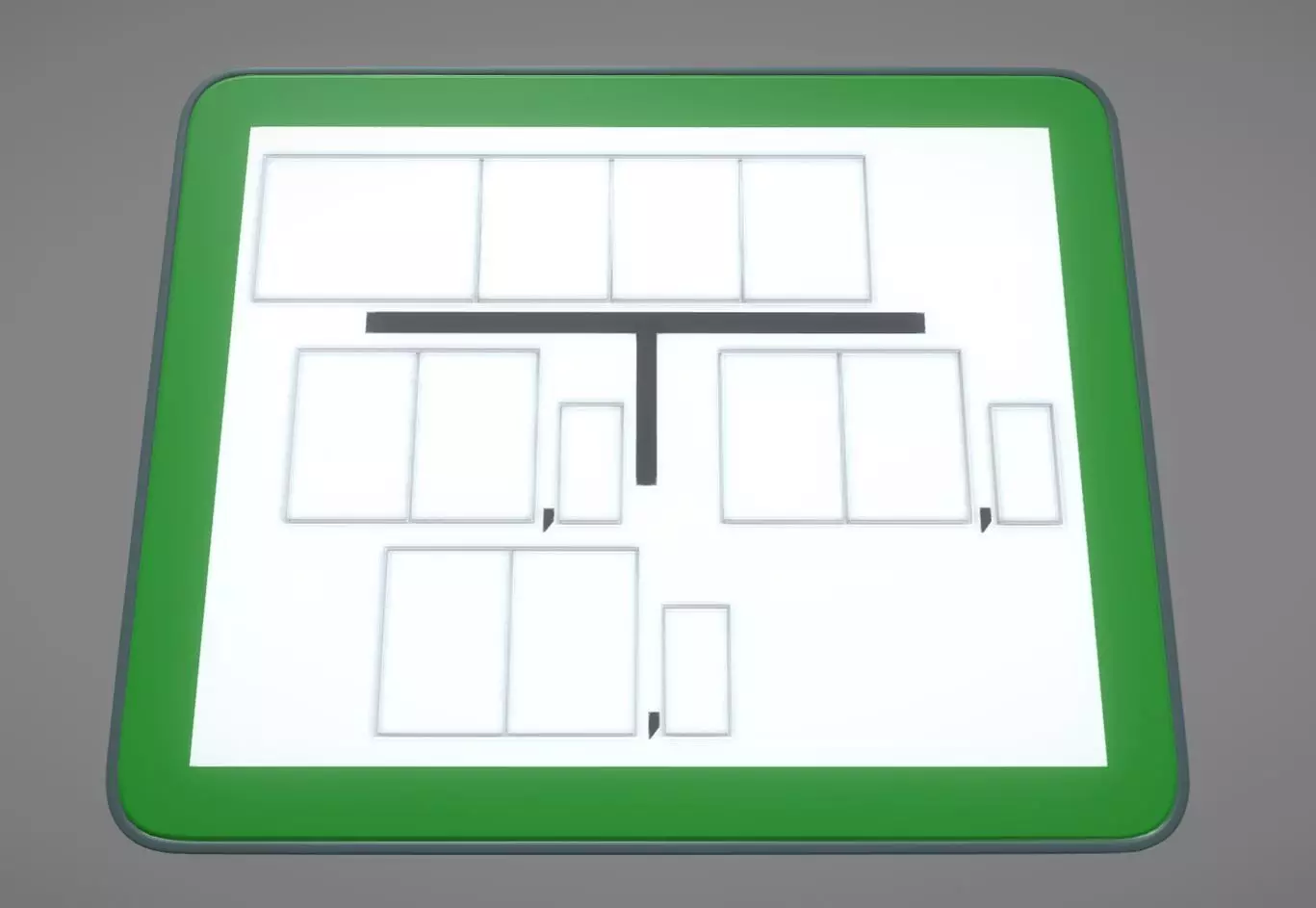 Hydrant Gruen Ver- und Entsorgungs Hinweisschild 3D model_0