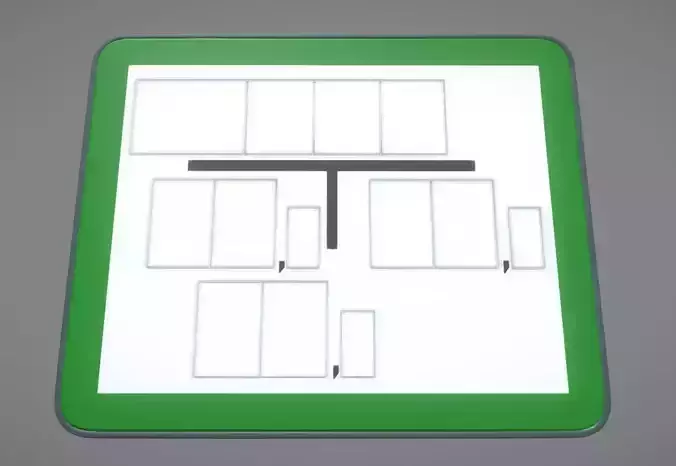 Hydrant Gruen Ver- und Entsorgungs Hinweisschild 3D model