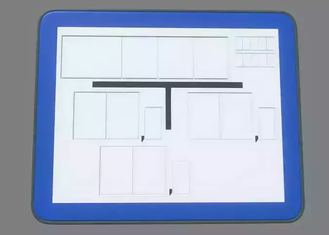 Hydrant Blau Ver- und Entsorgungs Hinweisschild 3D model