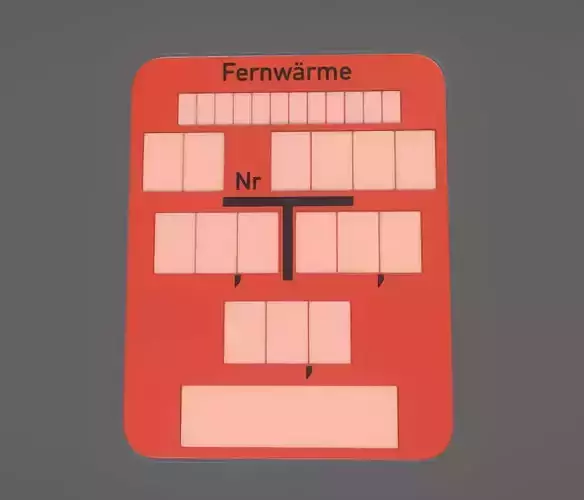 Fernwaerme Ver- und Entsorgungs Hinweisschild 3D model