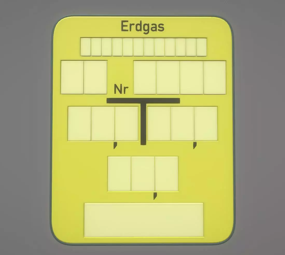 Erdgas Ver- und Entsorgungs Hinweisschild 3D model_0