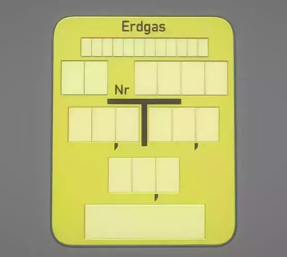 Erdgas Ver- und Entsorgungs Hinweisschild 3D model