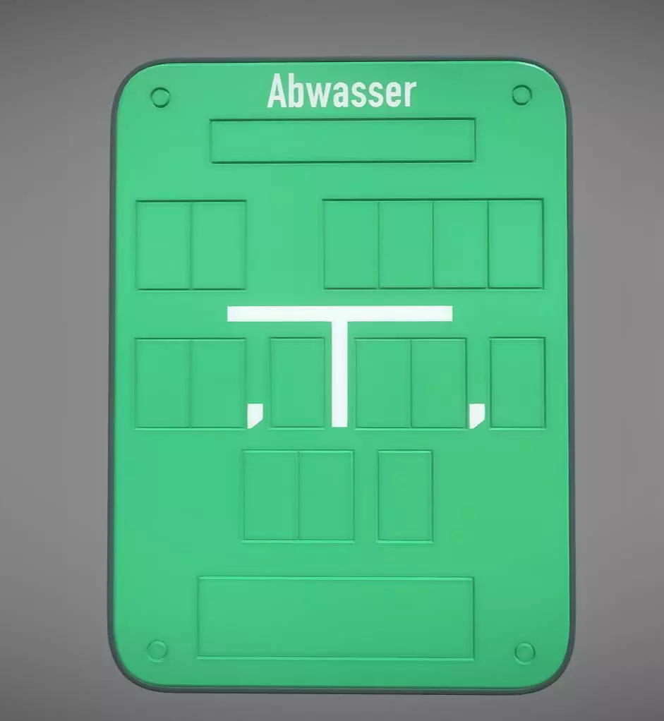 Abwasser Ver- und Entsorgungs Hinweisschild 3D model_0