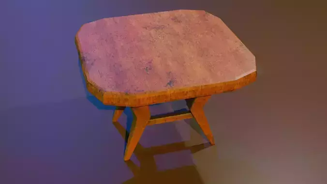 A wooden chair with scuffs and abrasions