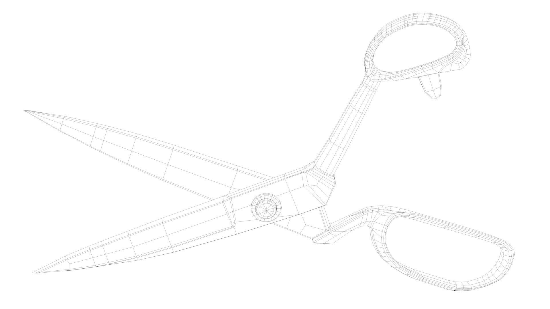 Scissor pair of scissors 3D model_9