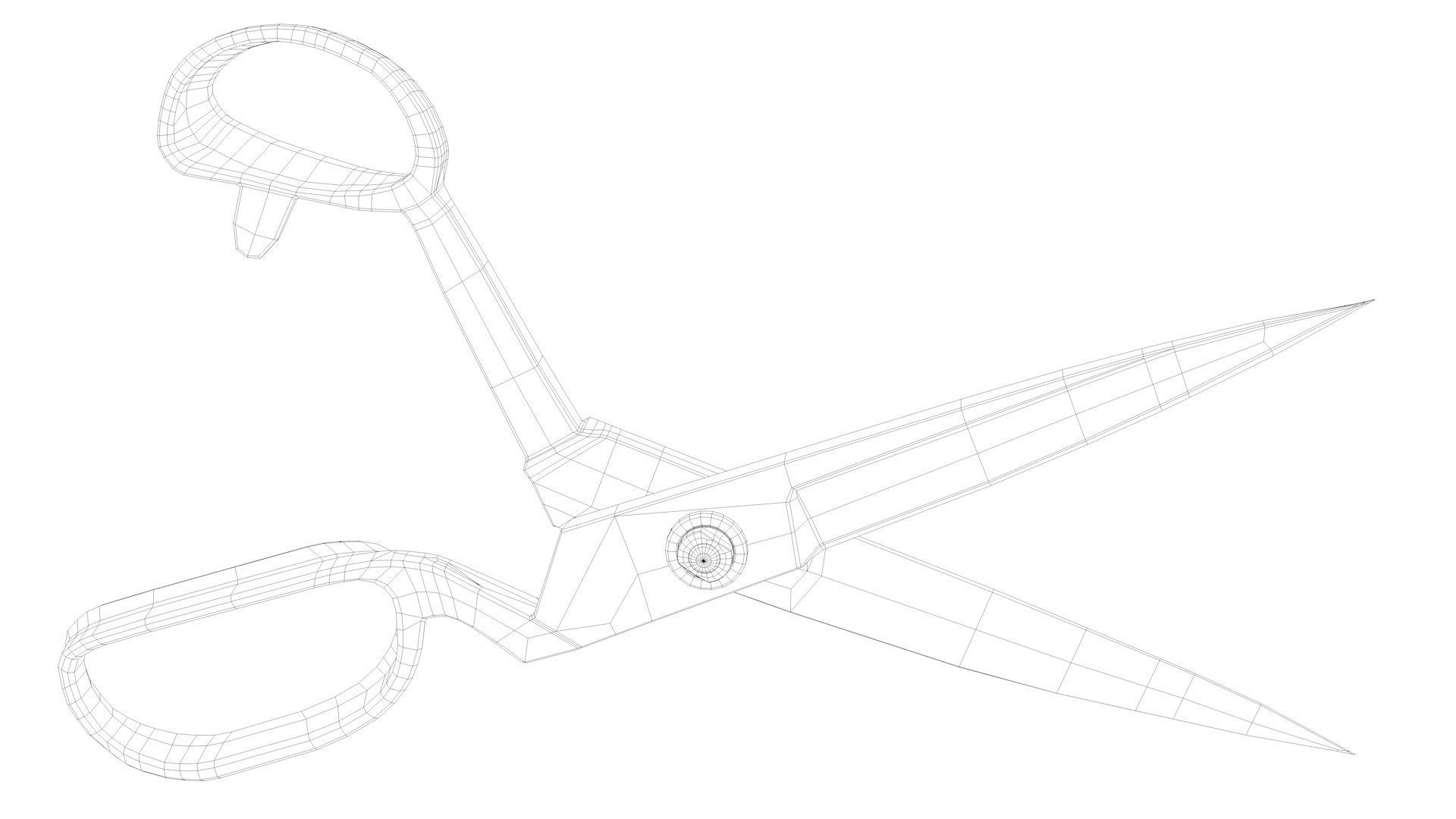 Scissor pair of scissors 3D model_8