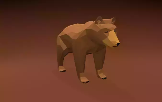 Bear Animal Cartoon Lowpoly 