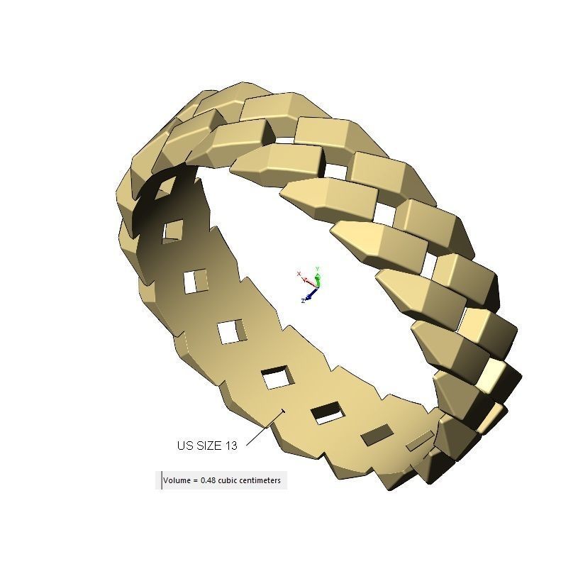Geometric chain link band US size 5to13 3D print model_11