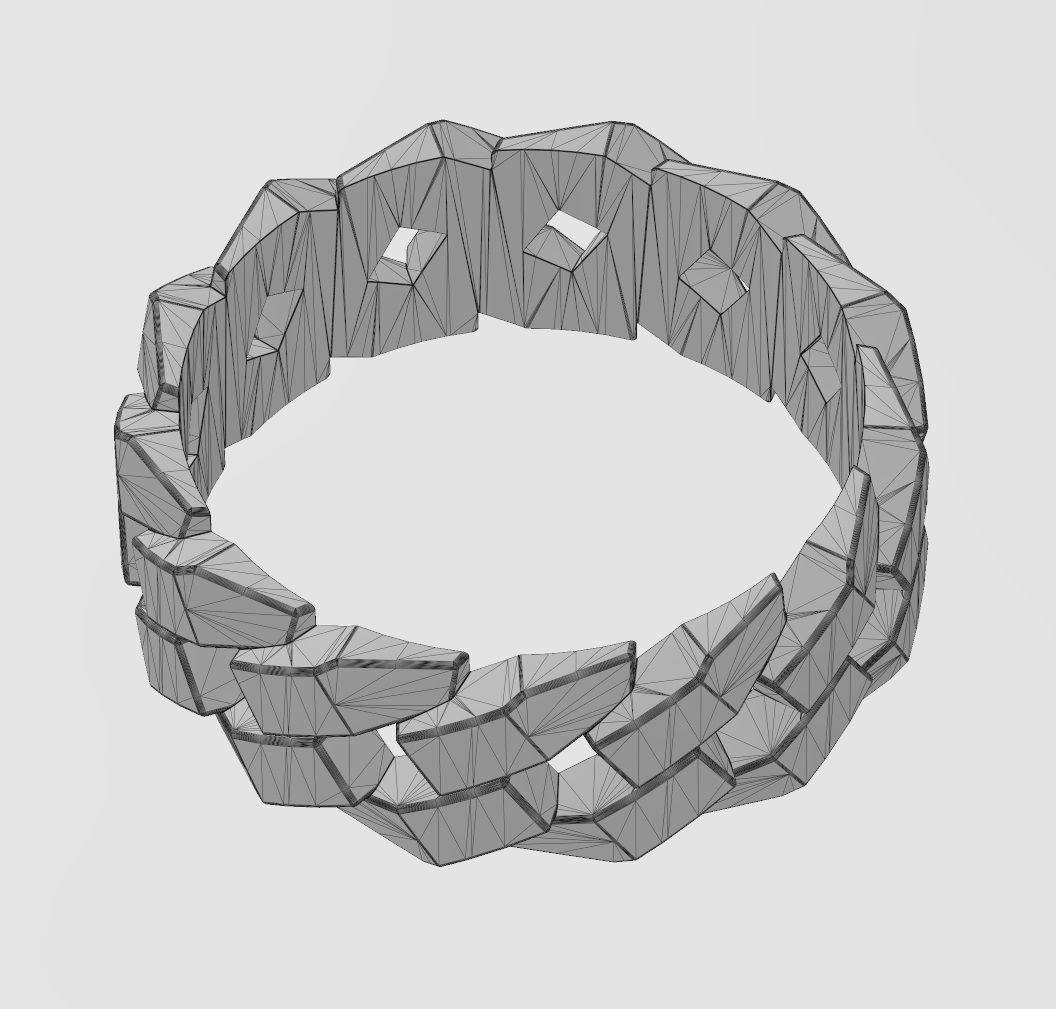 Geometric chain link band US size 5to13 3D print model_14