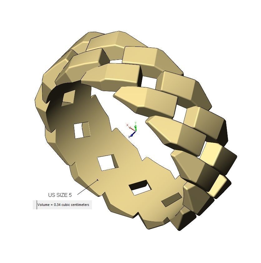 Geometric chain link band US size 5to13 3D print model_16