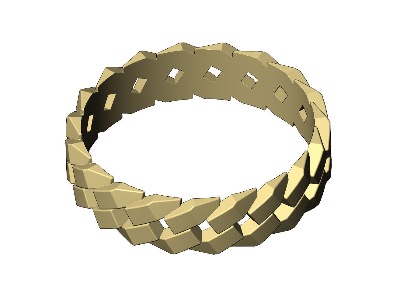 Geometric chain link band US size 5to13 3D print model_9