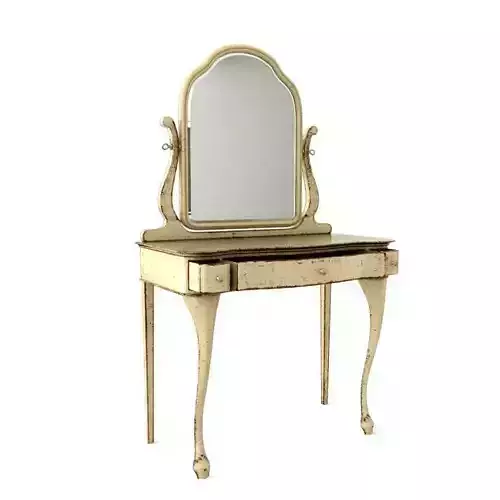 Antique Vanity Table With A Mirror