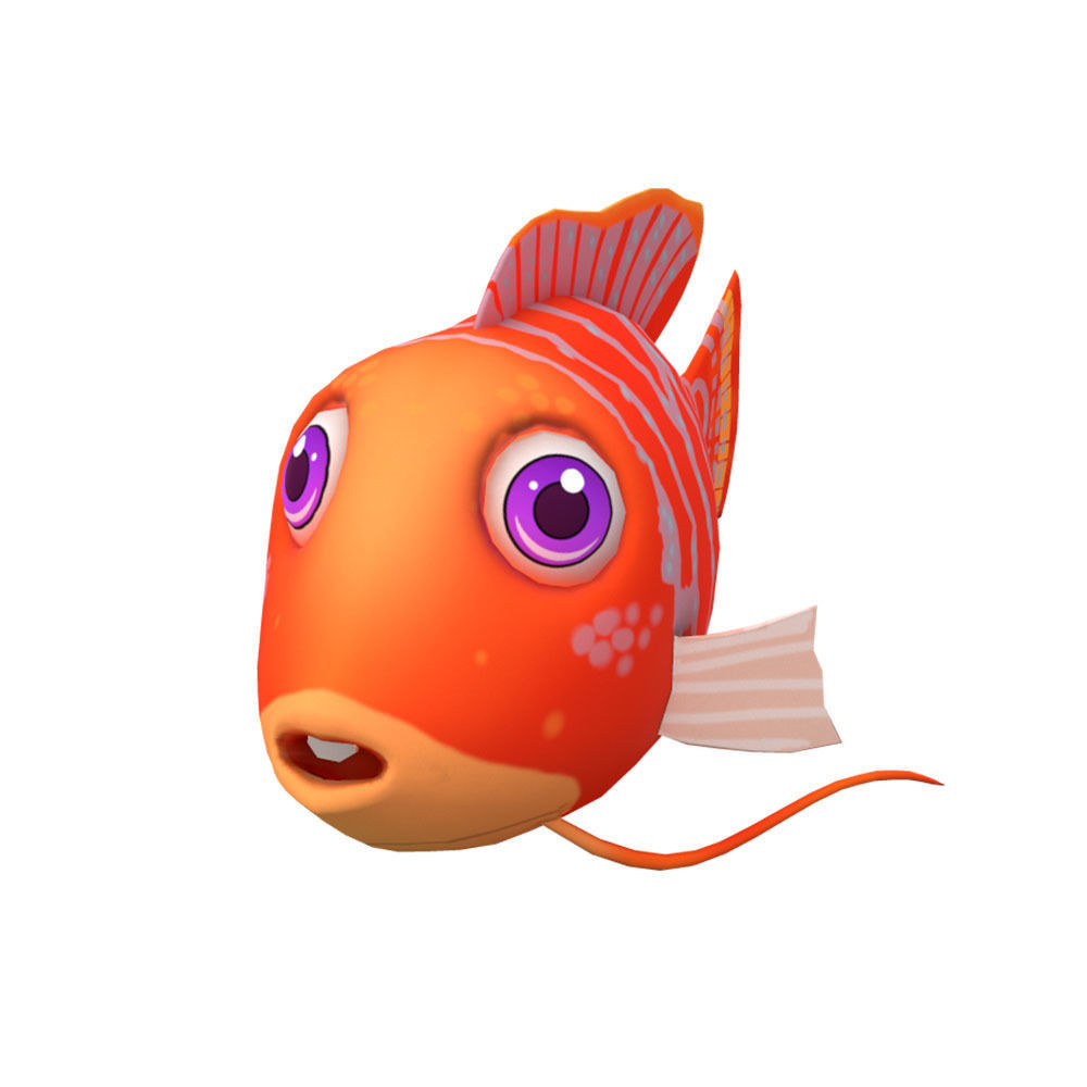 Dwarf Gourami Fish Cartoon Animated Low-poly 3D model_5