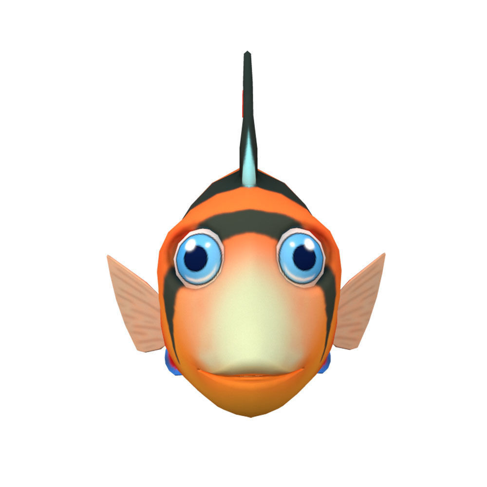 Bolivian Butterfly Fish Cartoon Animated Low-poly 3D model_2