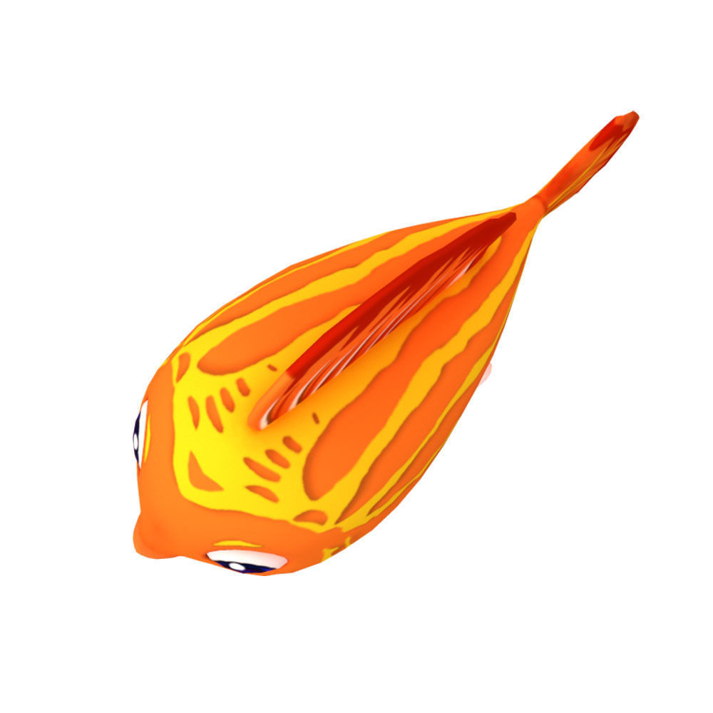 Red Lyretail Molly Fish Cartoon Animated Low-poly 3D model_3