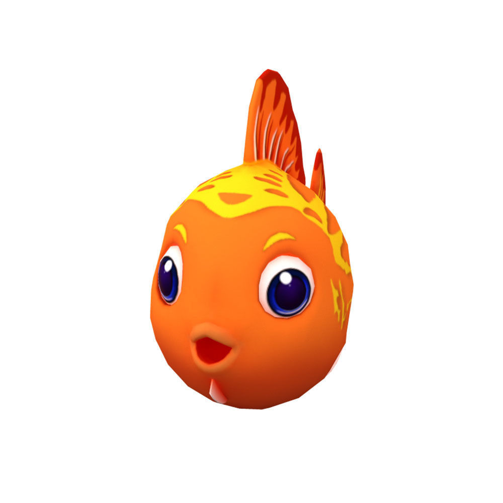 Red Lyretail Molly Fish Cartoon Animated Low-poly 3D model_2