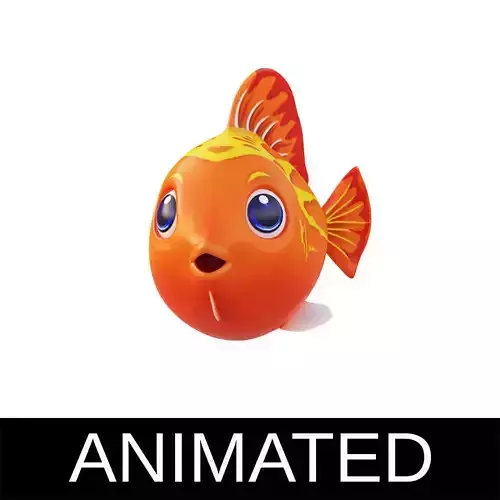Red Lyretail Molly Fish Cartoon Animated