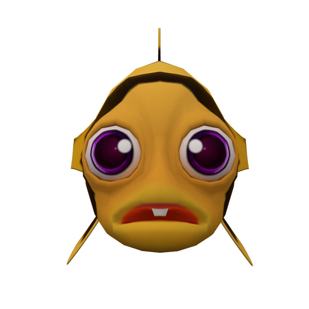 Bumblebee Goby Fish Cartoon Animated Low-poly 3D model_1