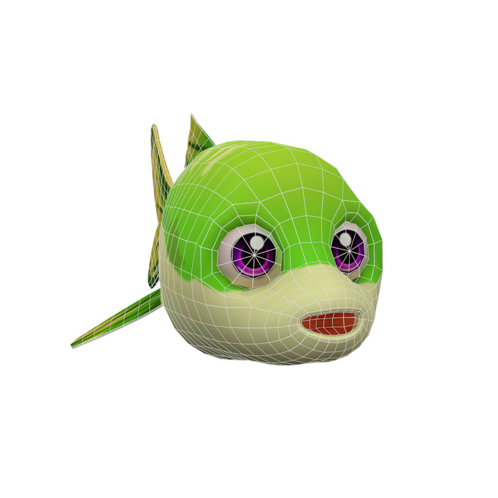 Apollo Shark Minnow Fish Cartoon Animated Low-poly 3D model_1