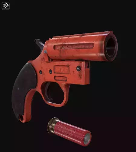 Flare Gun Low-poly 3D model