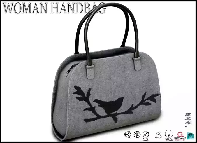 Woman Handbag Low-poly 3D model